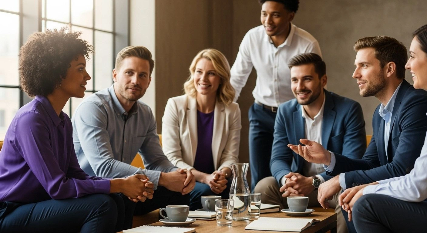 Diverse group of people collaborating